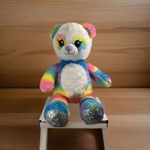 Build-A-Bear Rainbow Friends Panda Plush Stuffed Animal Glitter Sparkle BAB